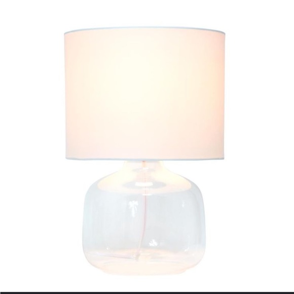 ALL THE RAGE NWT glass table lamp with fabric shade -white - Picture 1 of 9